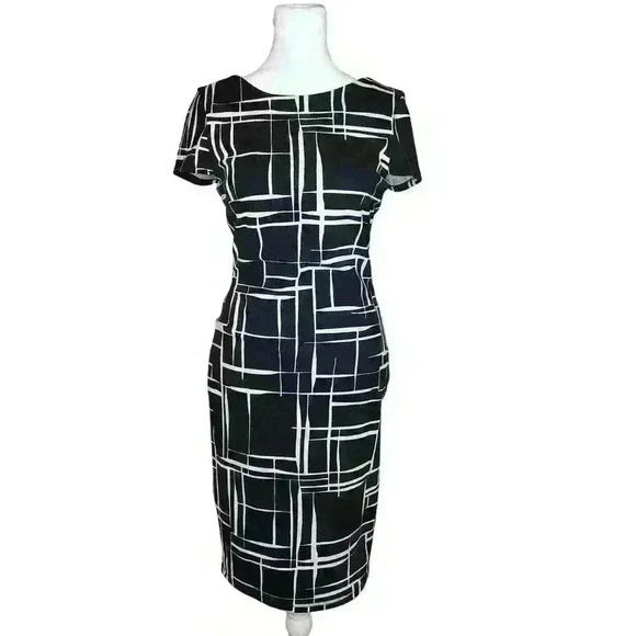 Lulu's women's black and white bodycon midi dress size medium - Picture 1 of 9